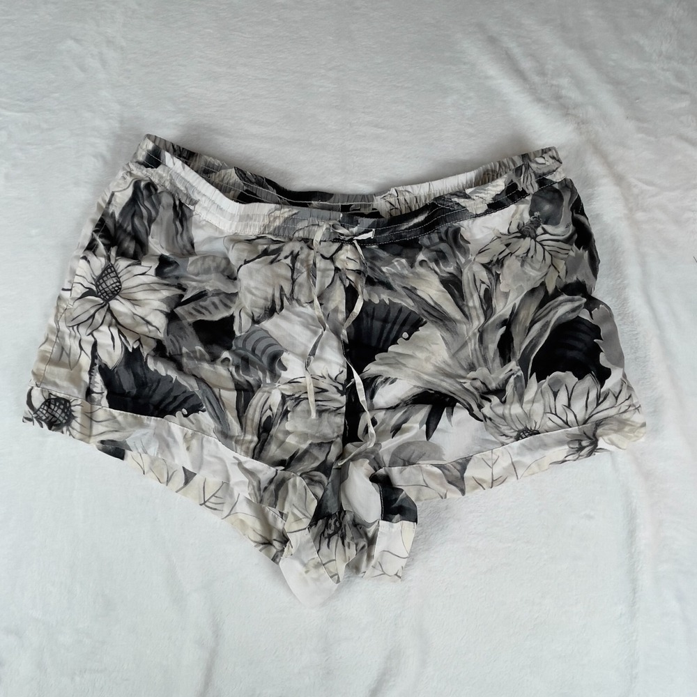 Stars Above Swim Shorts Women's XL White Floral Comfort Swimwear Drawstring
